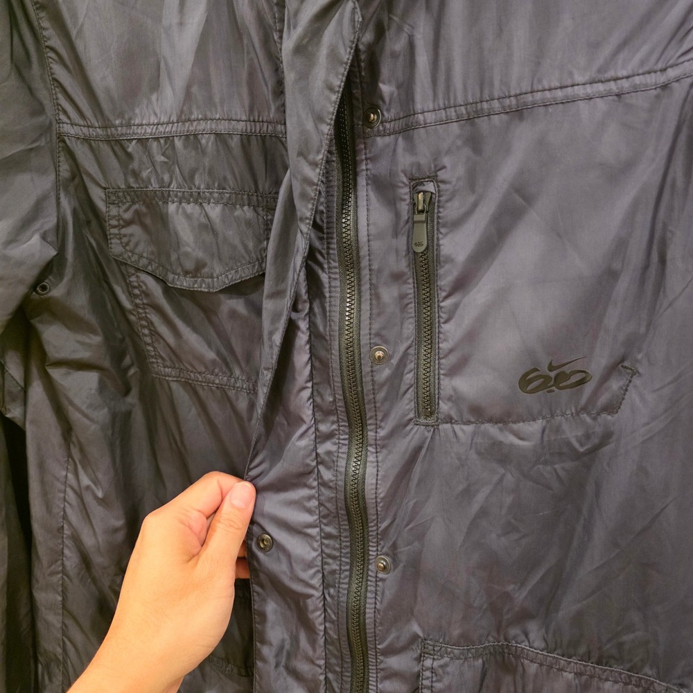 Nike 6.0 Mens Hooded Windbreaker Jacket Navy Blue Utility Cargo Pocket Small - Picture 10 of 13